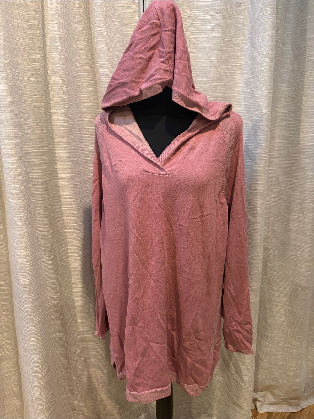 J. Jill Hooded Tunic Cover-Up in Dusty Rose